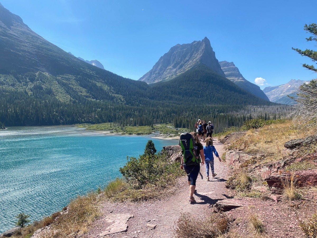 Hikers in Glacier National Park