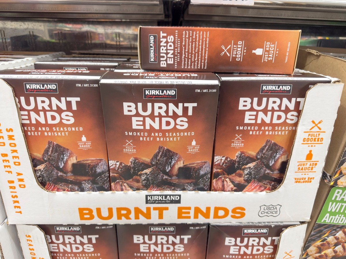 display of Kirkland burnt ends at Costco