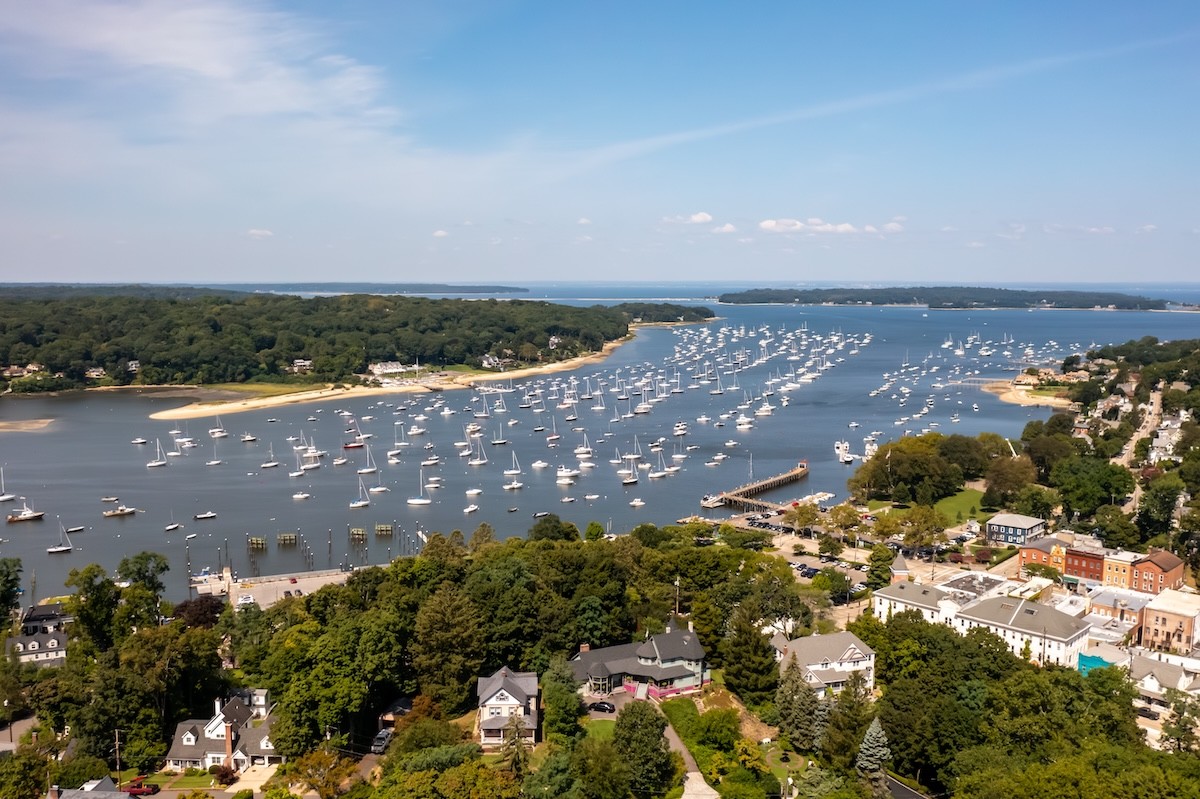 aerial view of Northport, New York