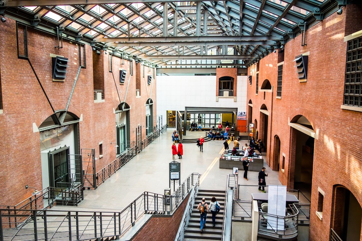 interior lobby of the United States Holocaust Memorial Museum