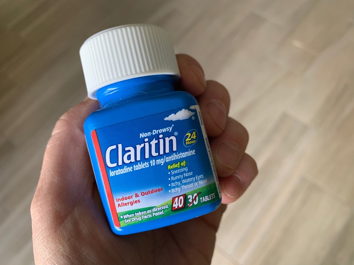 Bottle of Claritin Allergy Medicine