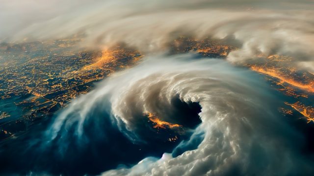 meteorological image of a hurricane