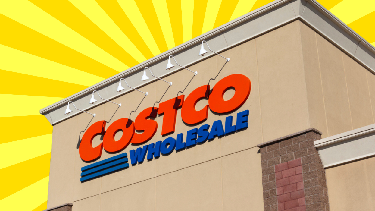 Costco store with yellow background