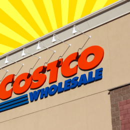 Costco store with yellow background