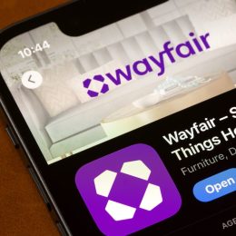 Wayfair app is seen in the App Store on an iPhone