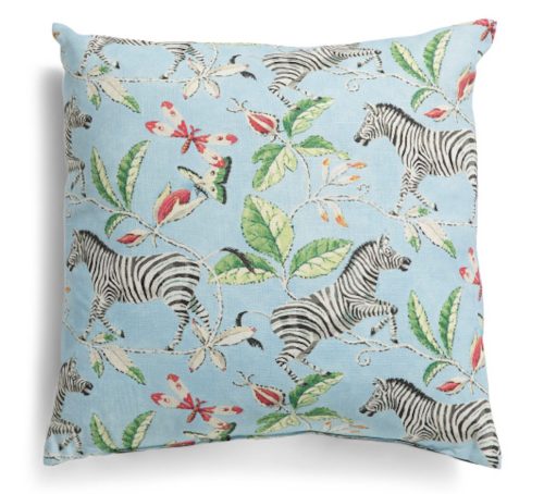 zebra floral pillow