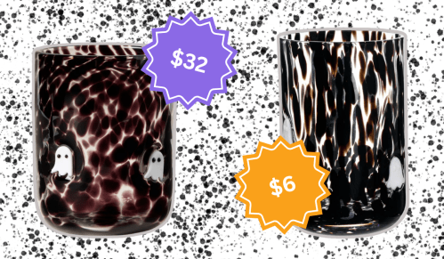 ghost drinking glasses from Anthropologie and Walmart