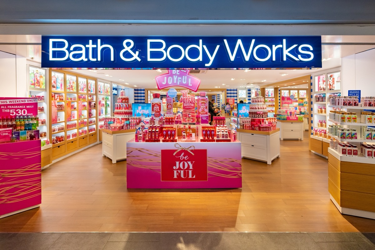 BANGKOK - MARCH 17, 2016: Unidentified people choose goods at the Bath and Body Works store in the Siam Center. It was built in 1973 and was one of Bangkoks first shopping malls.
