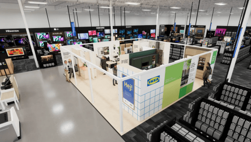 rendering if Ikea pop-up in Best Buy