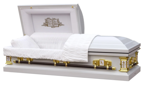 white casket