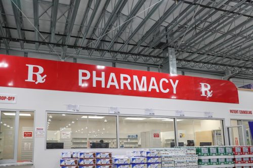 closeup of Costco pharmacy