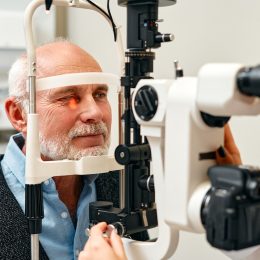 mature man getting an eye exam