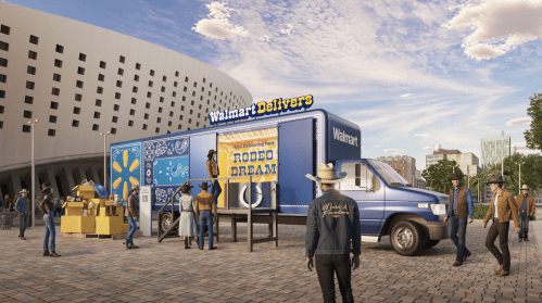 Walmart Delivers merch truck with the theme Rodeo Dream