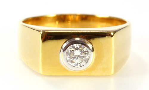 wide gold band diamond ring