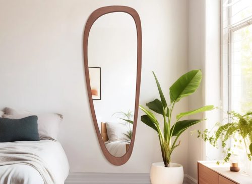 Cotesfield Wood Accent Mirror Irregular Decorative Mirror Asymmetrical Mirror