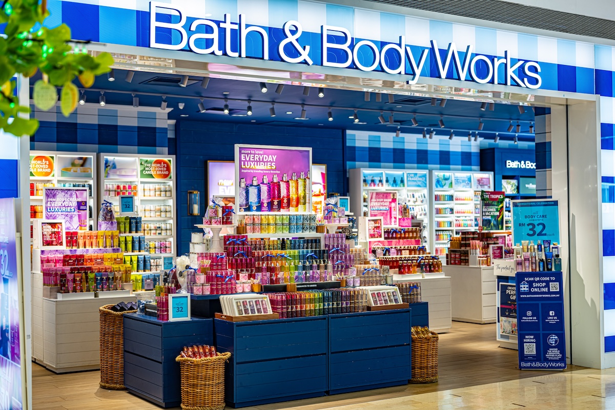 colorful Bath & Body Works store
