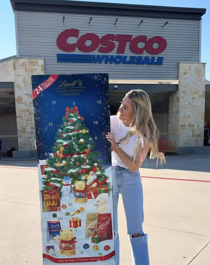 A giant advent calendar at Costco