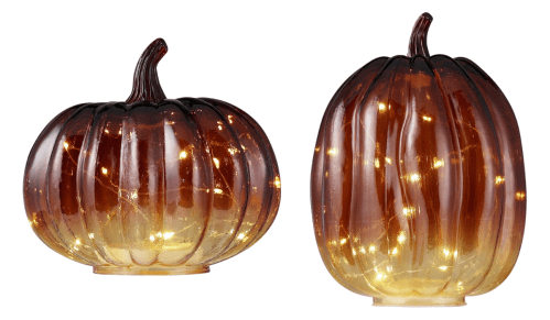 glass LED pumpkins