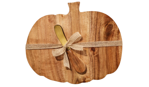 pumpkin-shaped cheese board