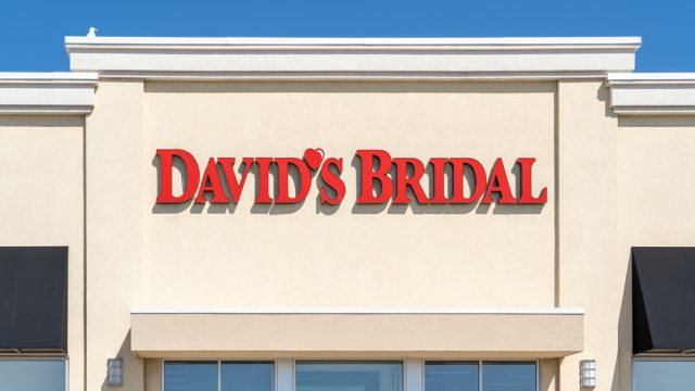 A David's Bridal storefront sign