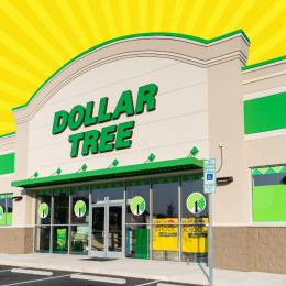 dollar tree store on a yellow background