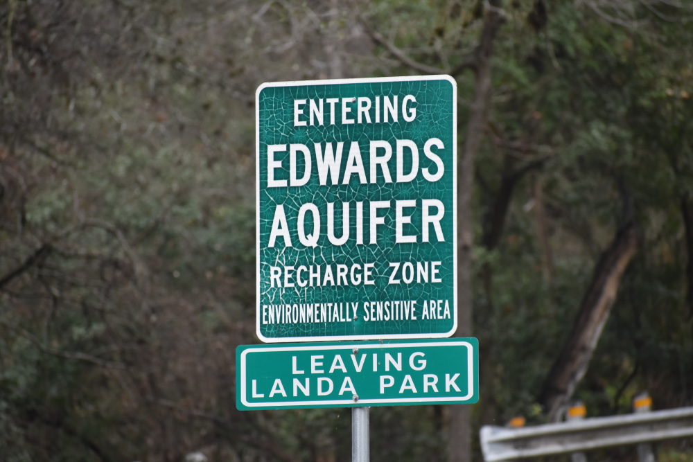 A sign for Edwards Aquifer