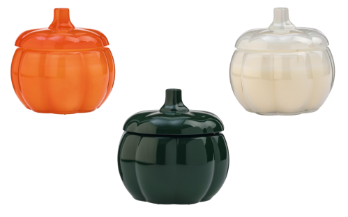 glass pumpkin candles