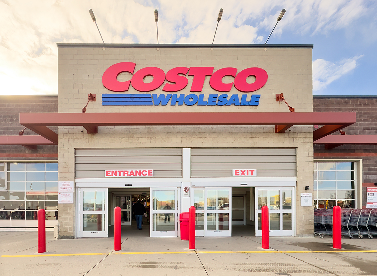 A Costco Wholesale entrance store Warehouse store in Sarcee Trail NW, Calgary.