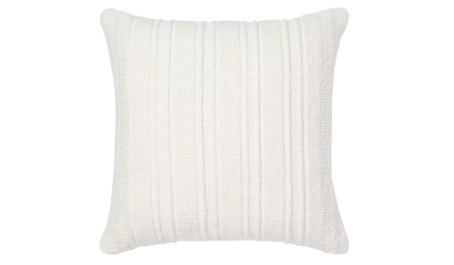 white woven throw pillow