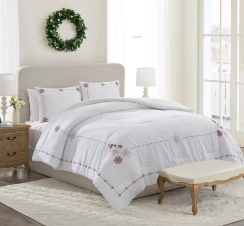 snowflake comforter set from Walmart