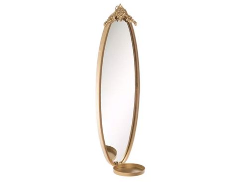 Antique Gold Mirror & Candle Wall Sconce