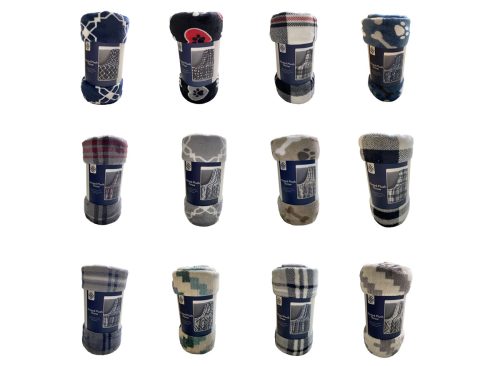 Assorted Printed Plush Throws, 50x60-in.