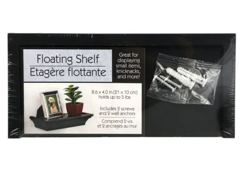 Black Floating Shelves, 8.625x4x1.5 in.