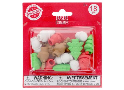 Christmas House Holiday Character Pencil Topper Erasers