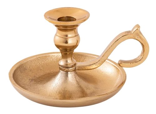 Gold Taper Candle Holder with Handle