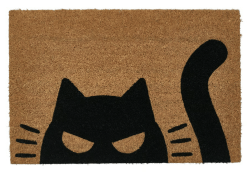 black cat doormat