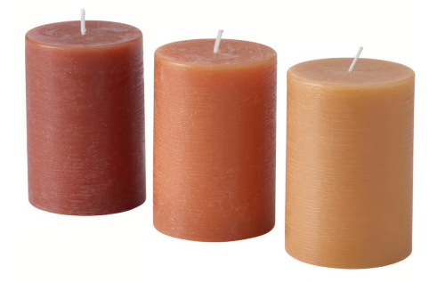 orange pillar candles