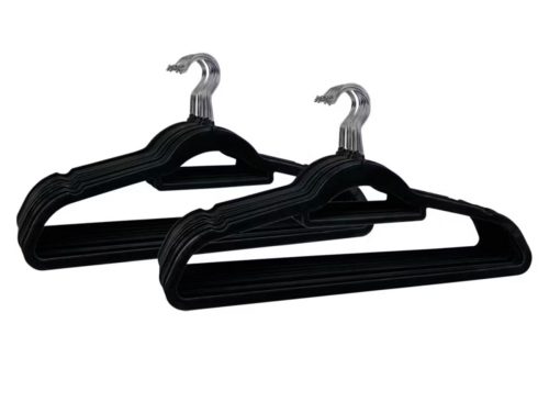 KIRKTON HOUSE 30 Pack Velvet Hangers, Black