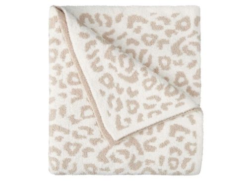 KIRKTON HOUSE 50" x 70" Ultra Cozy Knit Throw, Cream Leopard