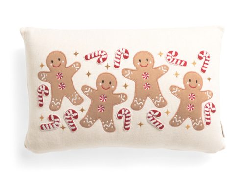 NOVOGRATZ 16x24 Gingerbread Men And Candy Canes Decorative Pillow