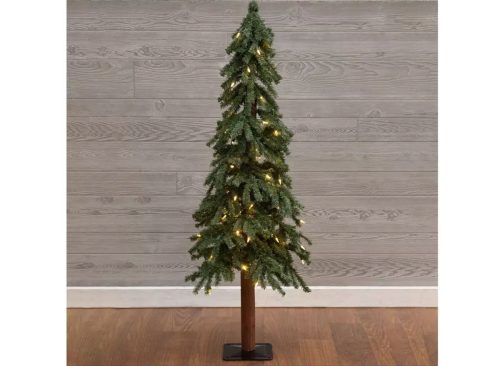 Narrow Alpine Pre-Lit Christmas Tree - 4 ft