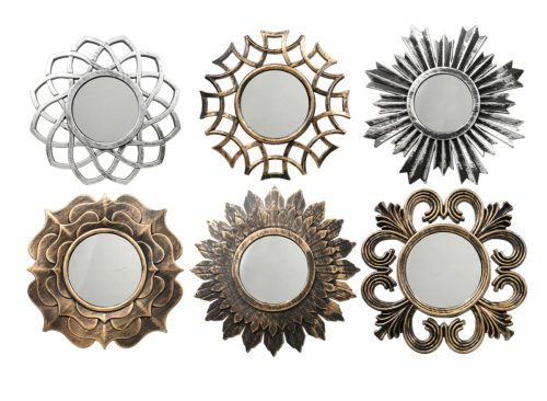 Plastic Round Antique-Style Framed Mirrors, 9.5 in.