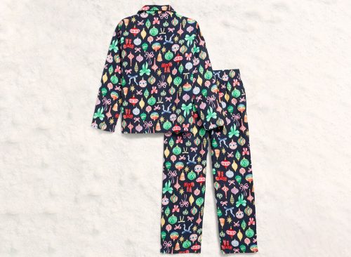 Printed Gender-Neutral Button-Front Pajama Set for Kids
