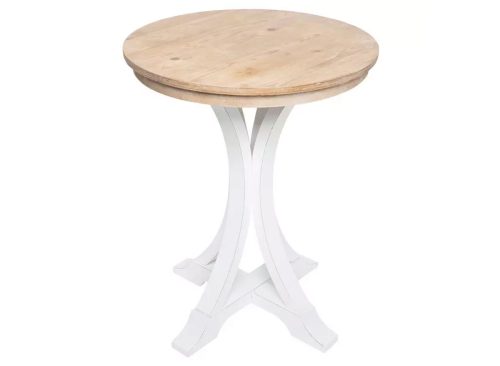 Two-Tone Round Wood Accent Table