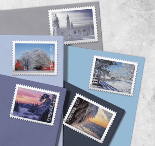 USPS winter landscapes stamps