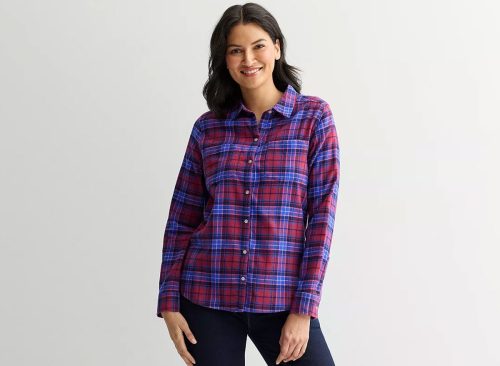 Women's Croft & Barrow® The Extra Soft Plaid Flannel Shirt