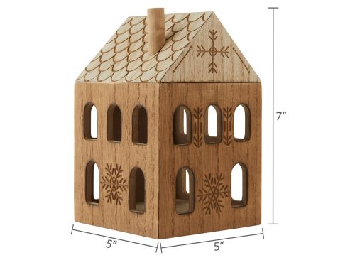 Wood House Christmas Decoration