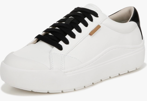 Dr. Scholl's Women's Time Off Sneaker in white with black details