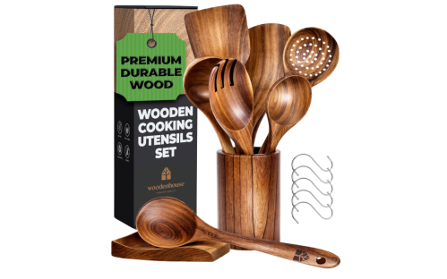 wooden cooking utenstil set