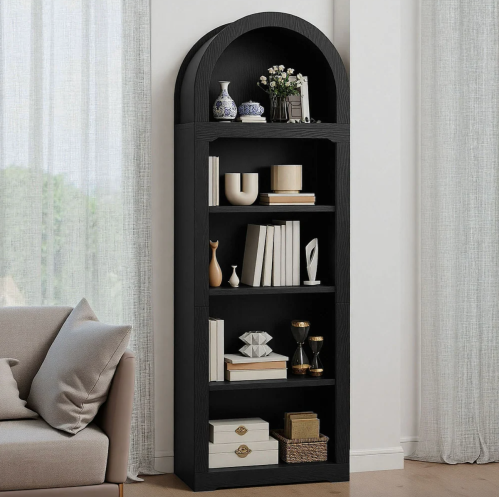 black arched bookcase